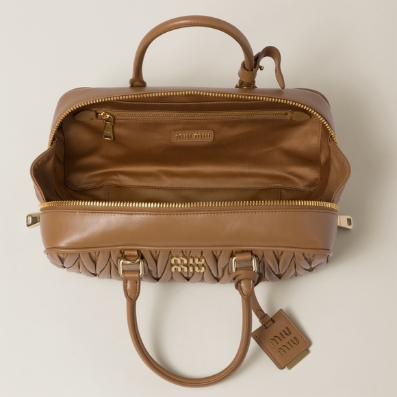 Miu Miu Arcadi Matelasse Bag Camel - Picture 4 of 5
